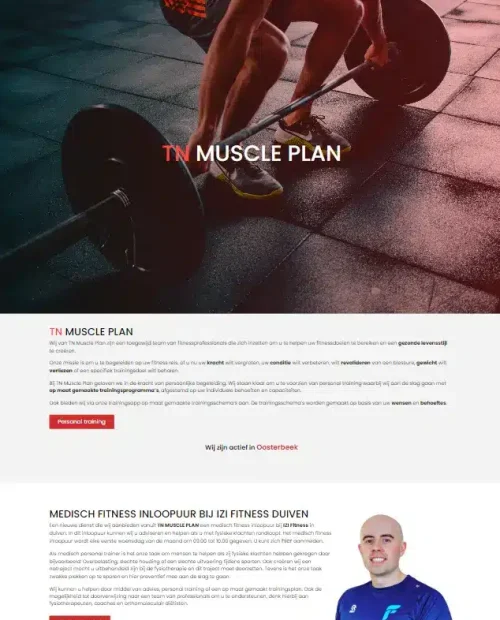 Website realisatie voor TNMusclePlan